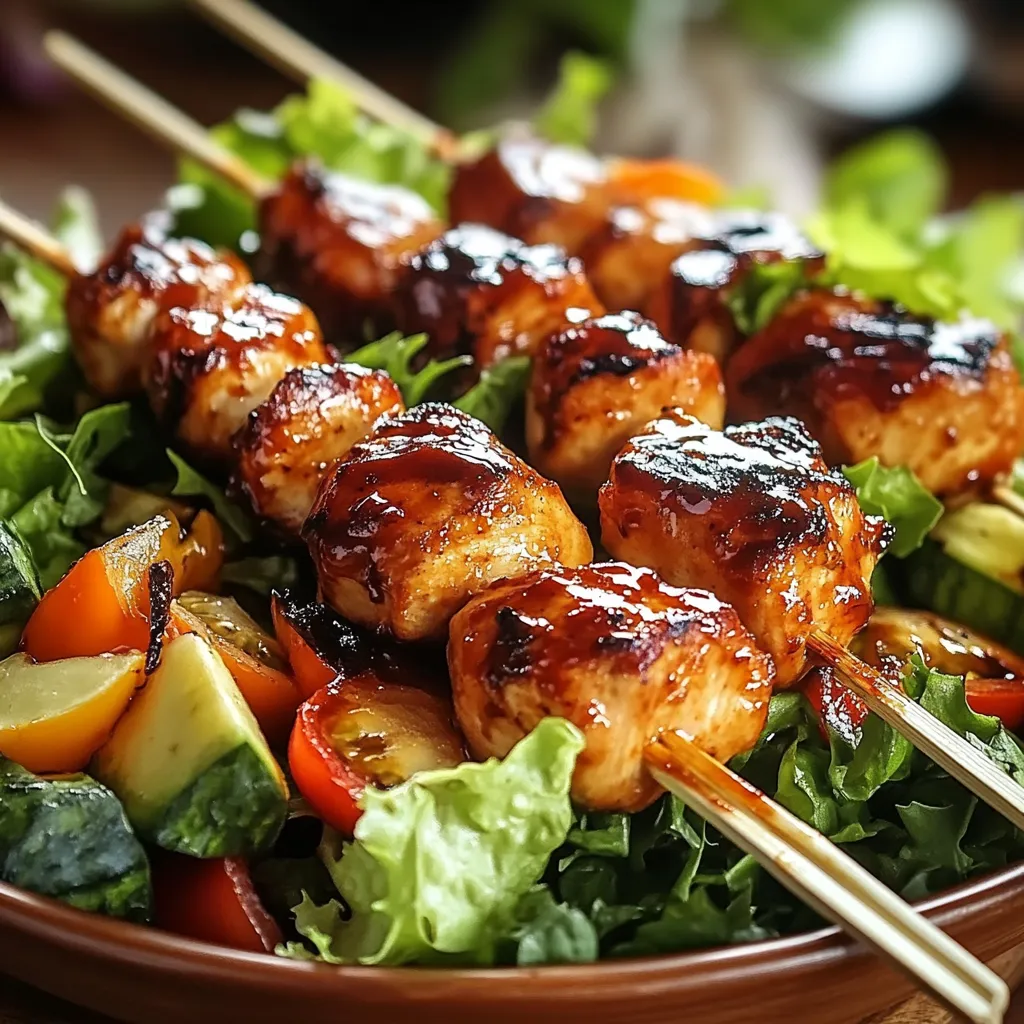 BBQ Chicken Skewer Salad