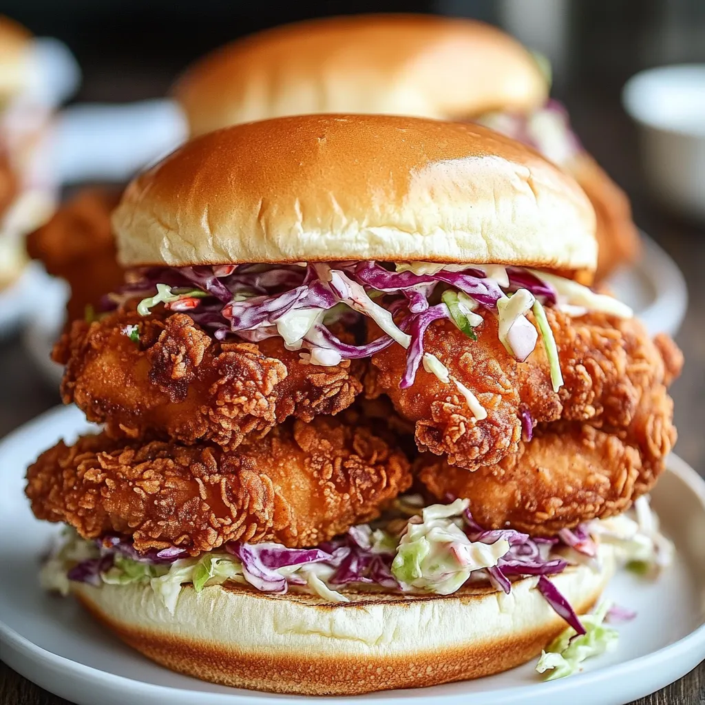 Buttermilk Fried Chicken Sandwiches with slaw