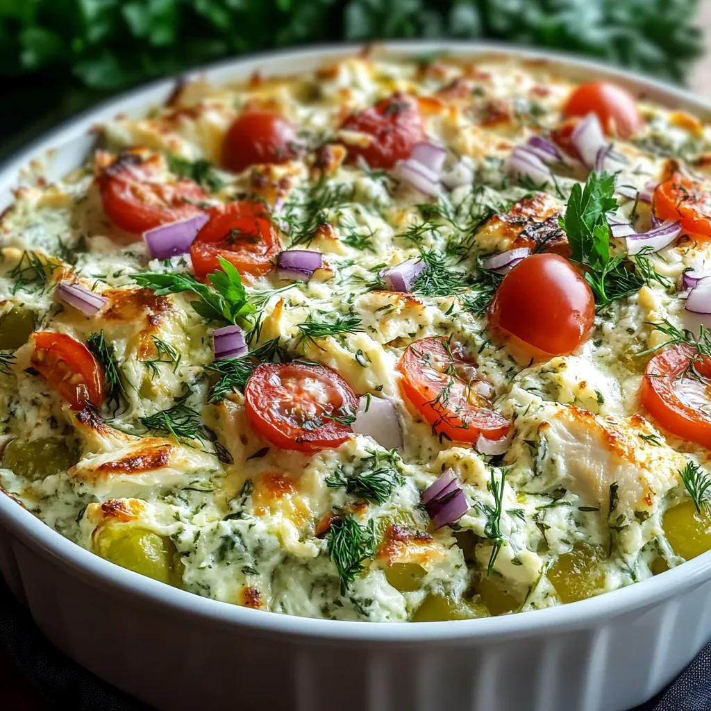 Dump and Bake Chicken Tzatziki Casserole