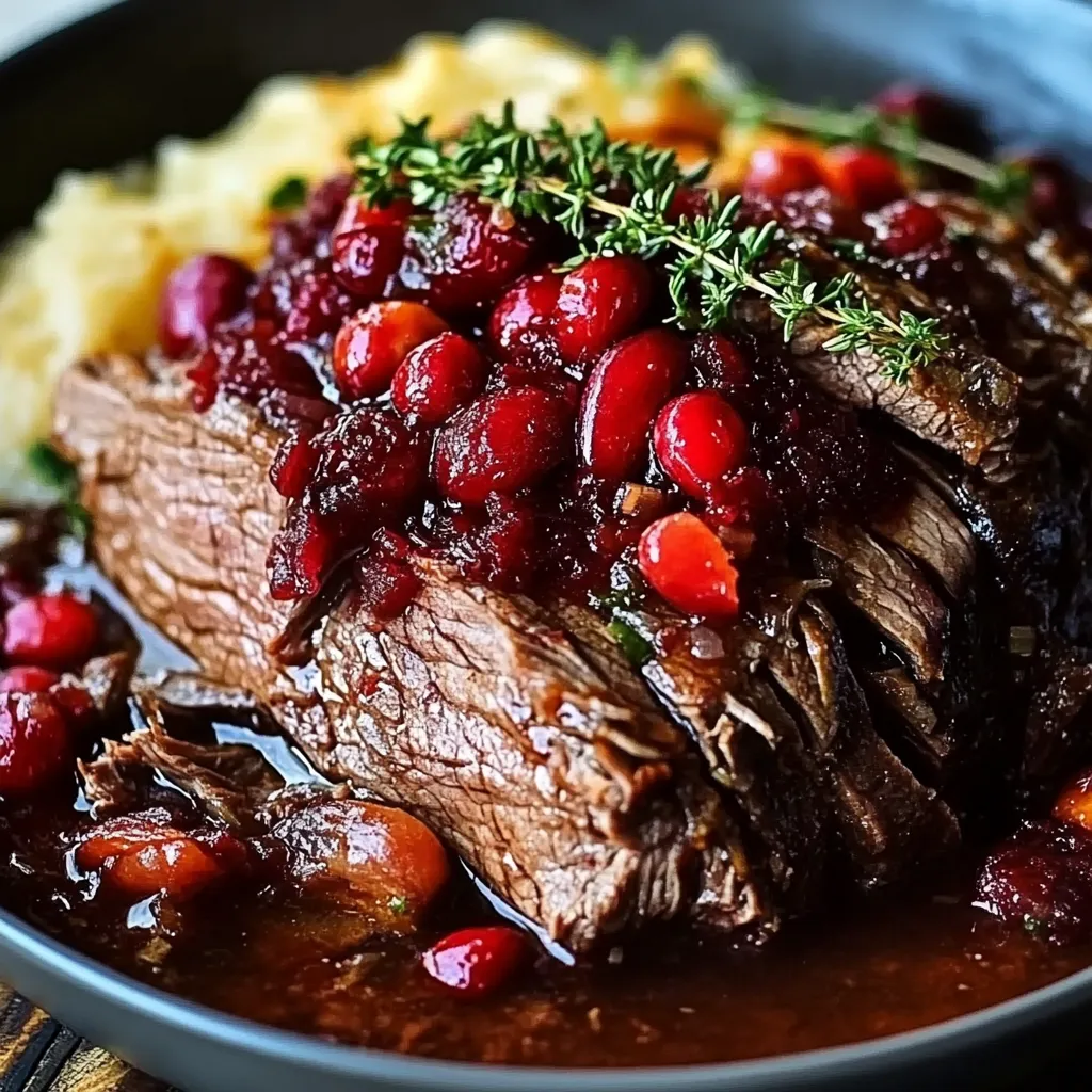 Slow Braised Beef Roast with Cranberry Balsamic Glaze