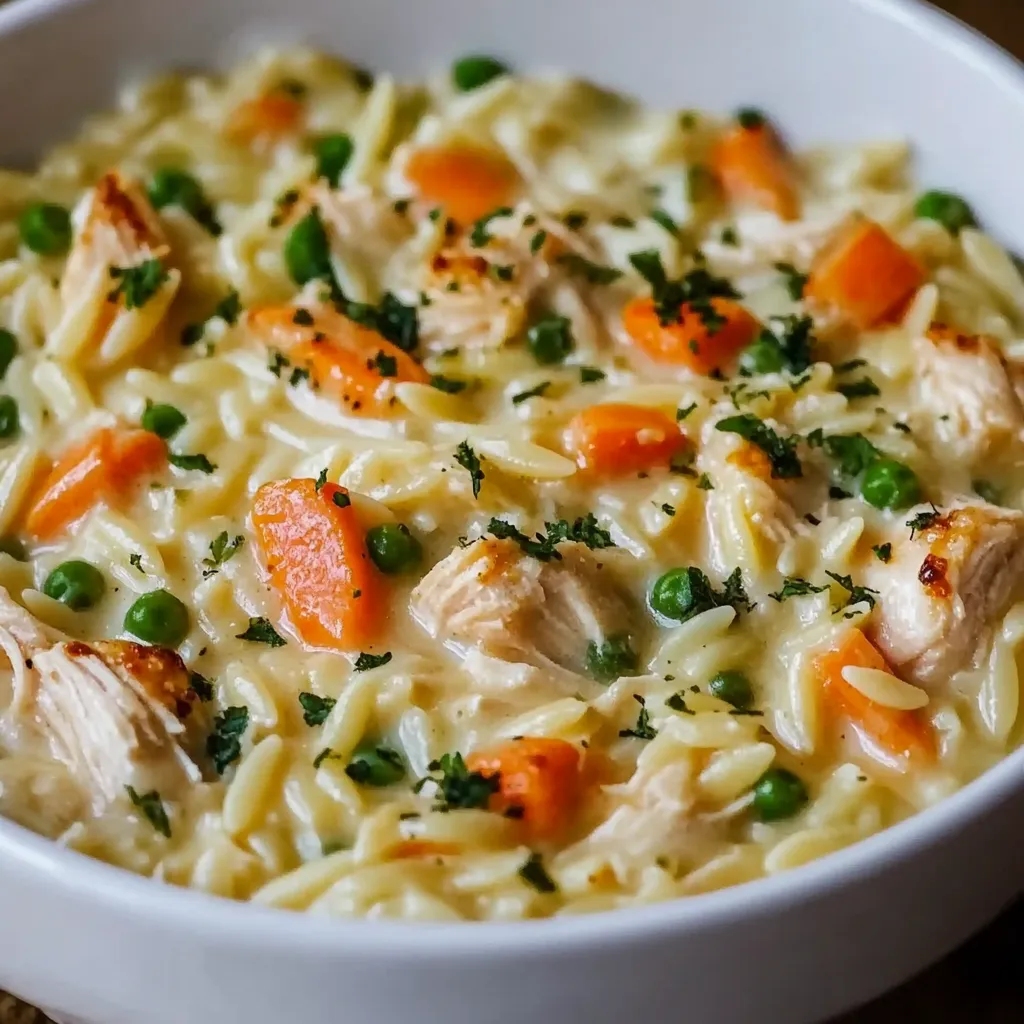 Creamy Chicken Pot Pie Orzo