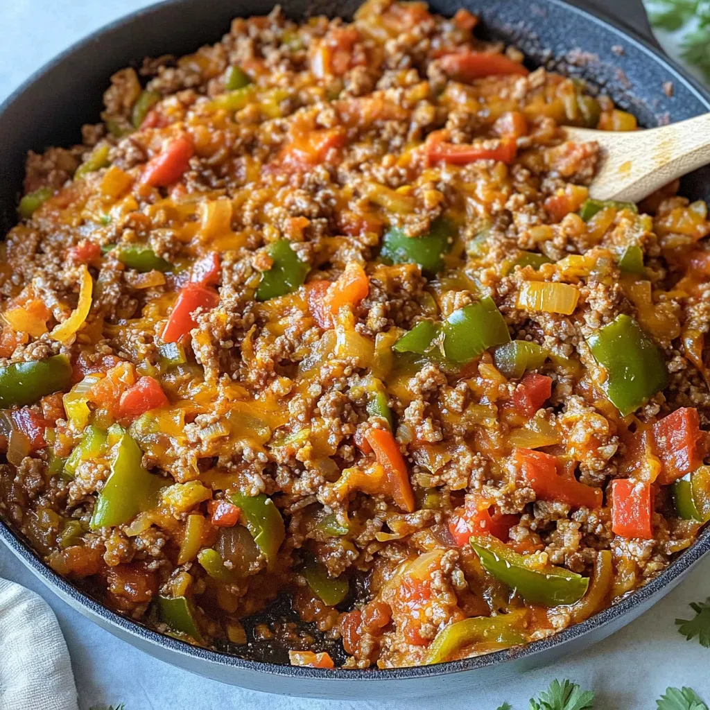 Easy Unstuffed Pepper Skillet