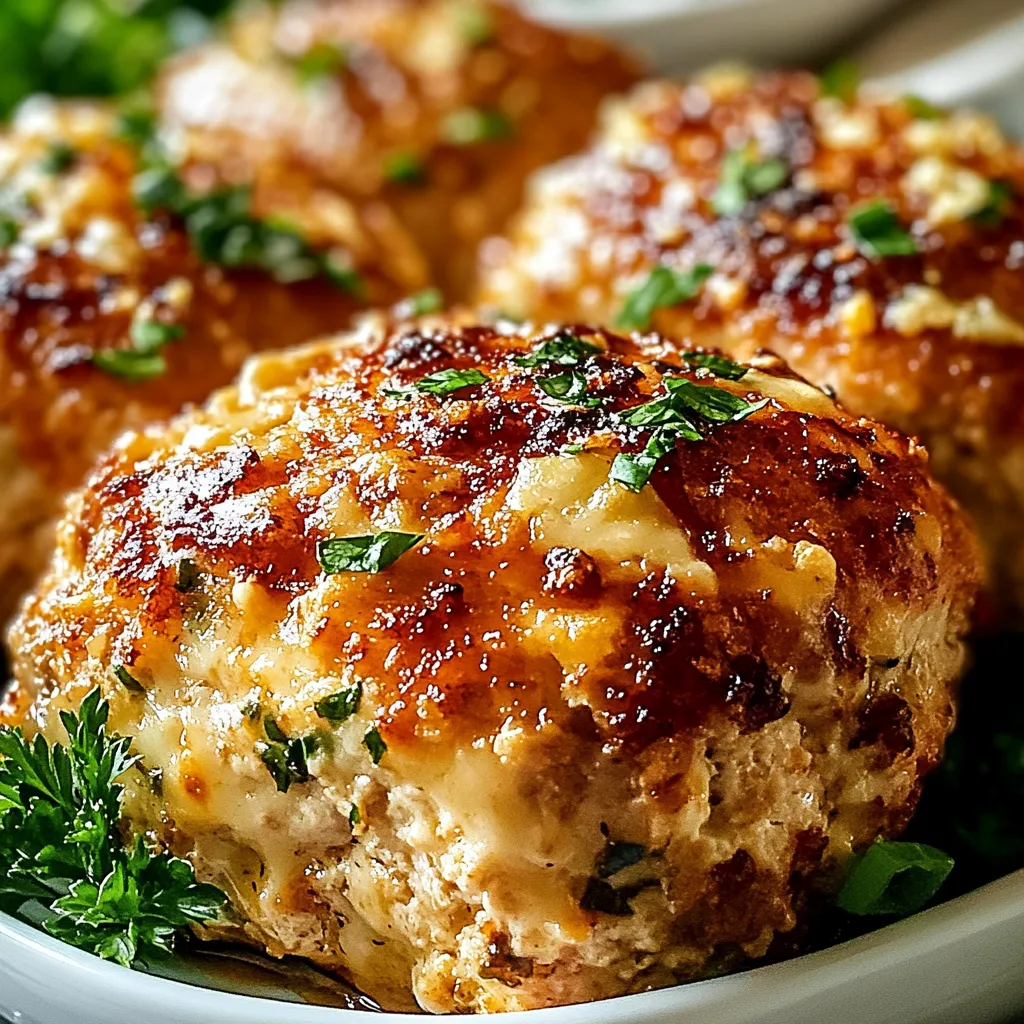 Garlic Parmesan Chicken Meatloaves