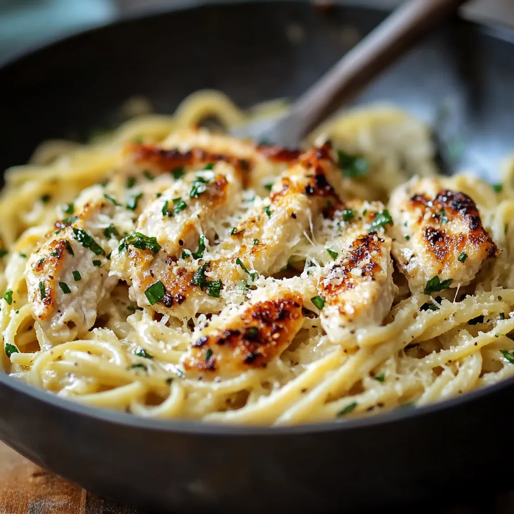 Garlic Parmesan Chicken Spaghetti in Spicy Cajun Cream Sauce
