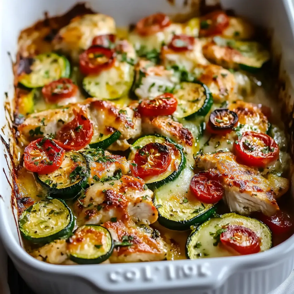 Mediterranean Chicken Zucchini Bake