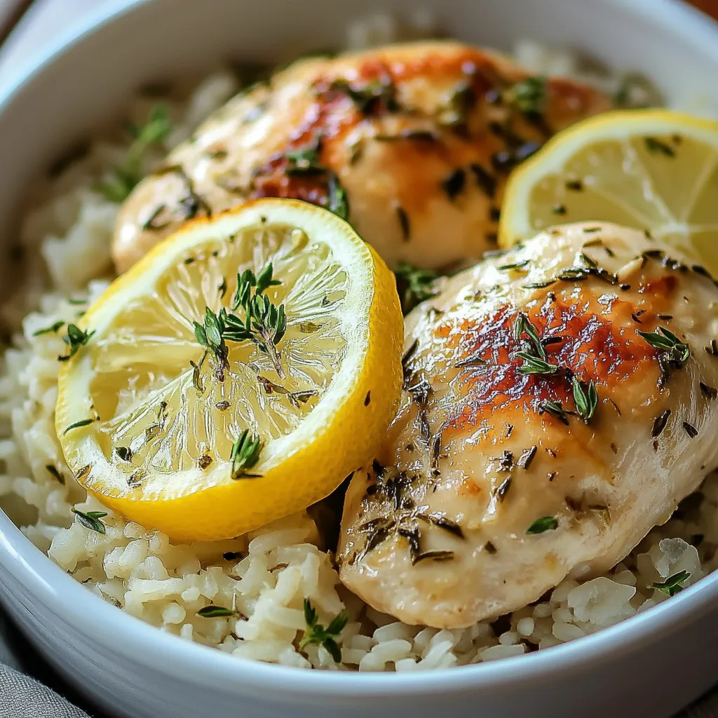 Slow Cooker Lemon Herb Chicken and Rice