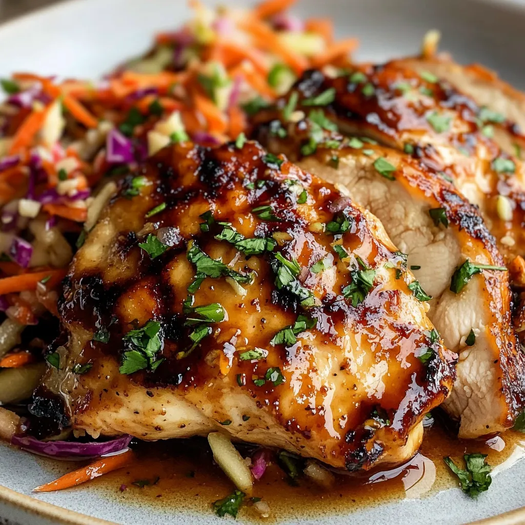 Sticky Apple Cider Chicken with Crisp Autumn Slaw