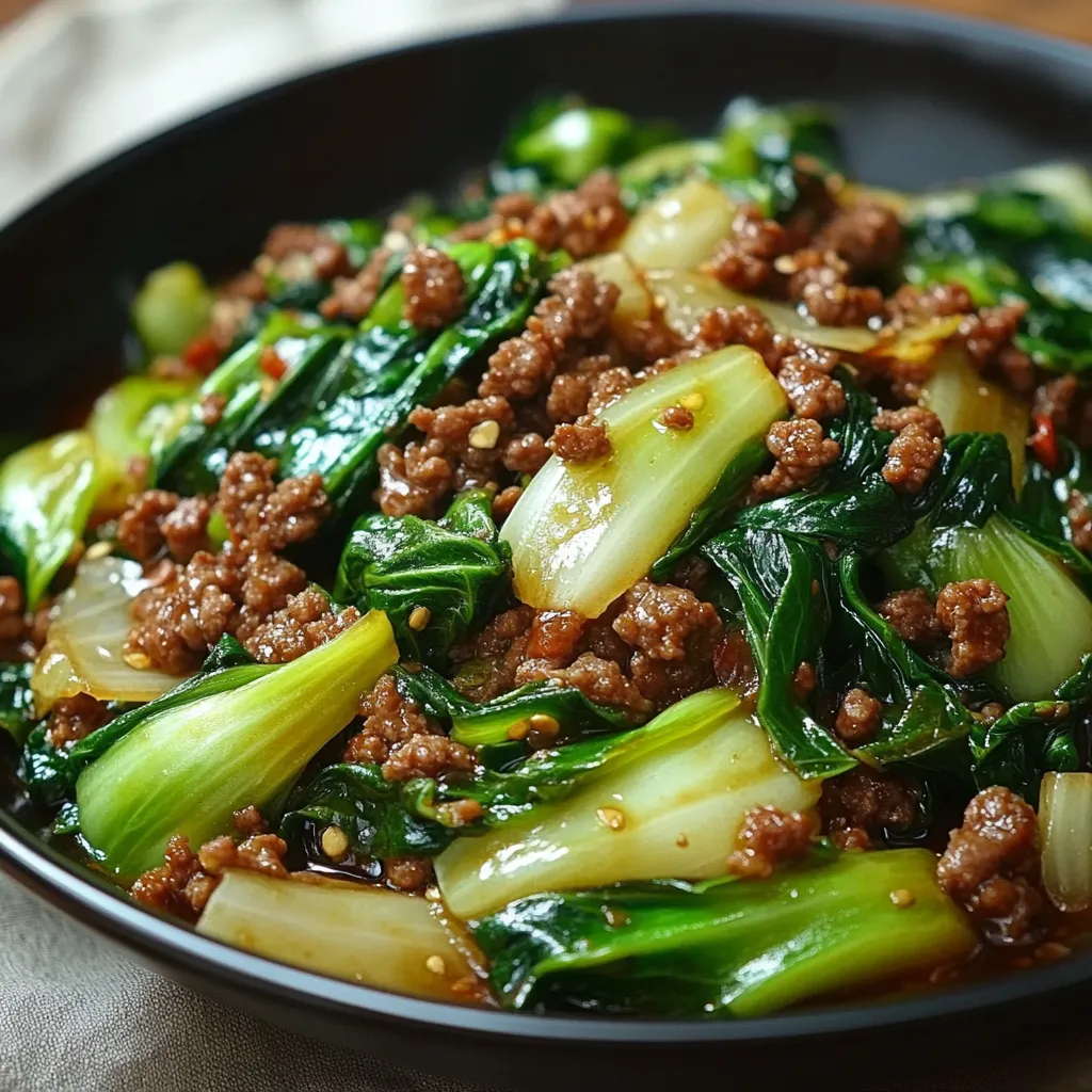 Stir-Fried Bok Choy with Ground Meat