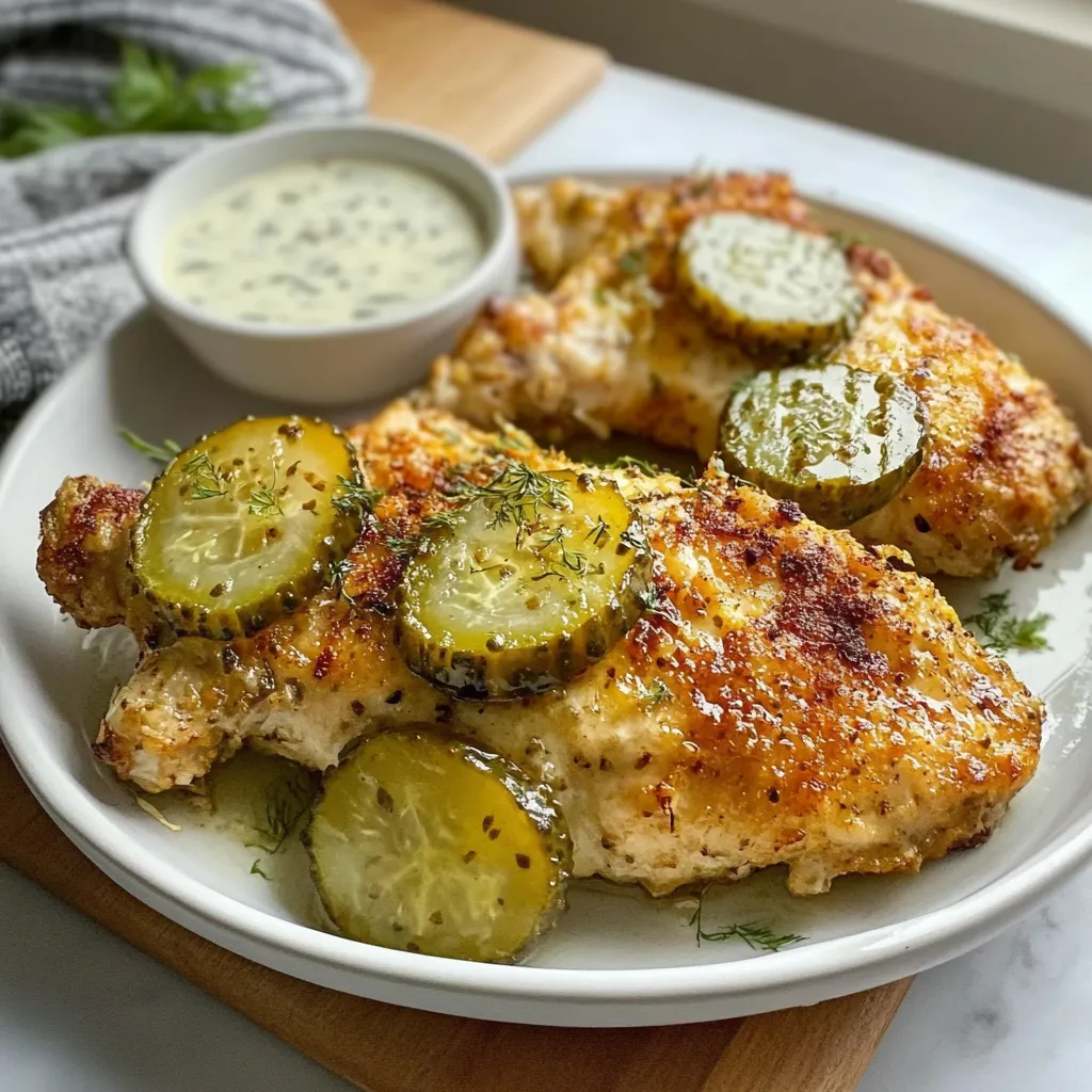 Crispy Air Fryer Dill Pickle Parmesan Chicken