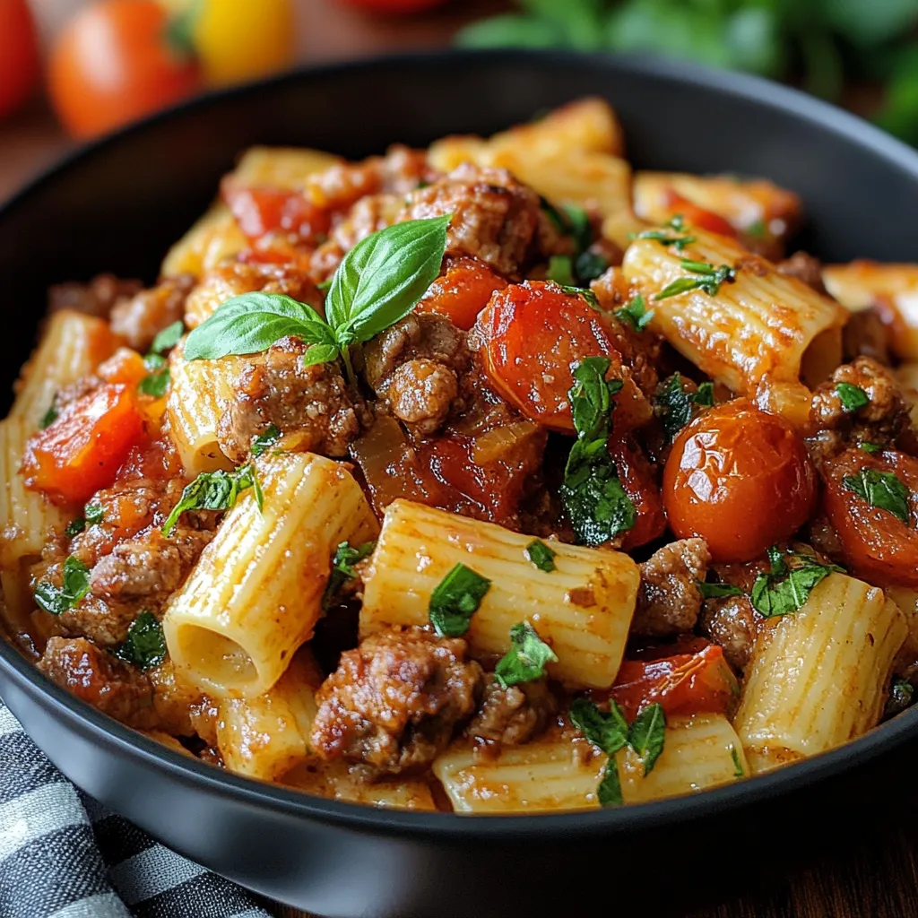 One-Pot Beefy Tomato Pasta