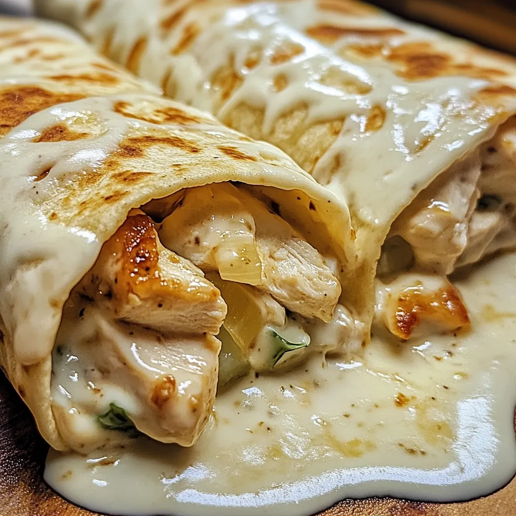 Creamy Cheesy Chicken Alfredo Wraps
