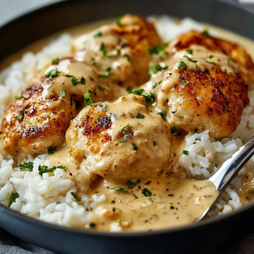 Creamy Smothered Chicken and Rice