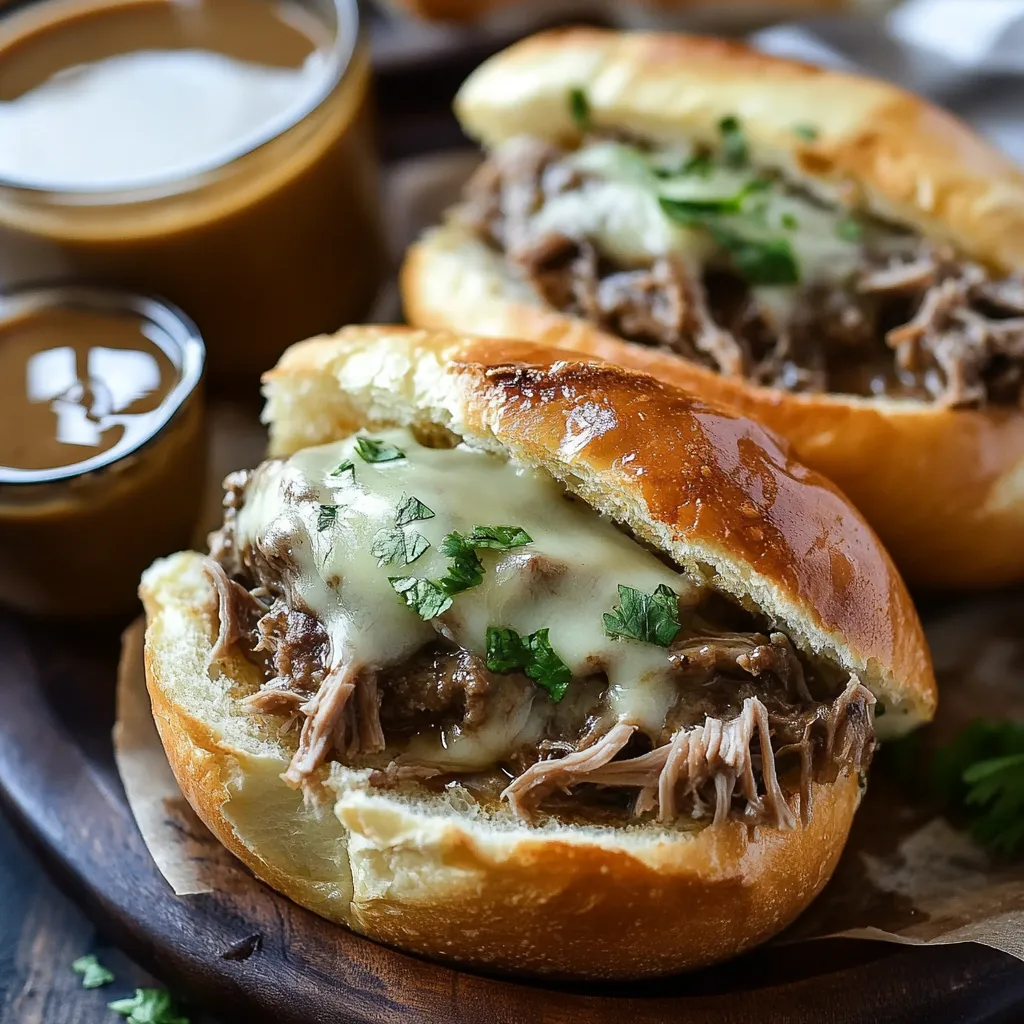 Crockpot French Dip Sandwiches