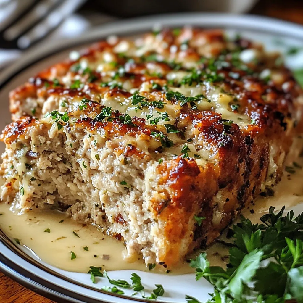 Irresistible Garlic Parmesan Chicken Meatloaf