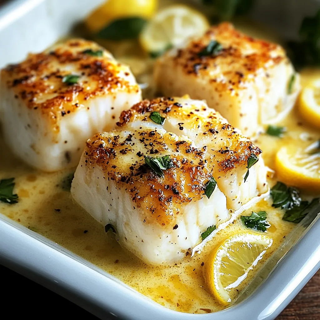 Baked Cod in Coconut Lemon Cream Sauce