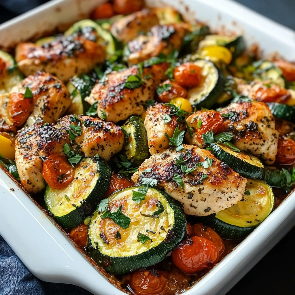 Mediterranean Chicken Zucchini Bake