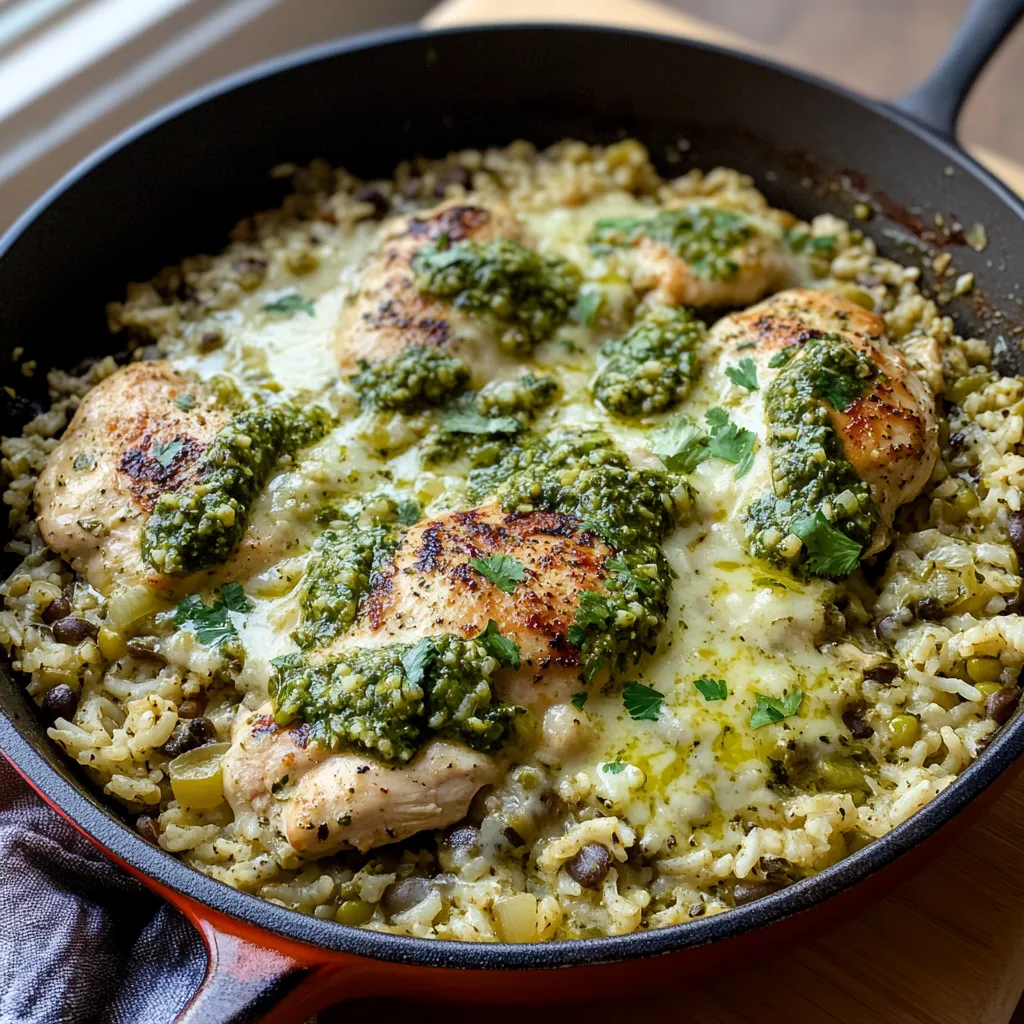 Salsa Verde Chicken & Rice Skillet