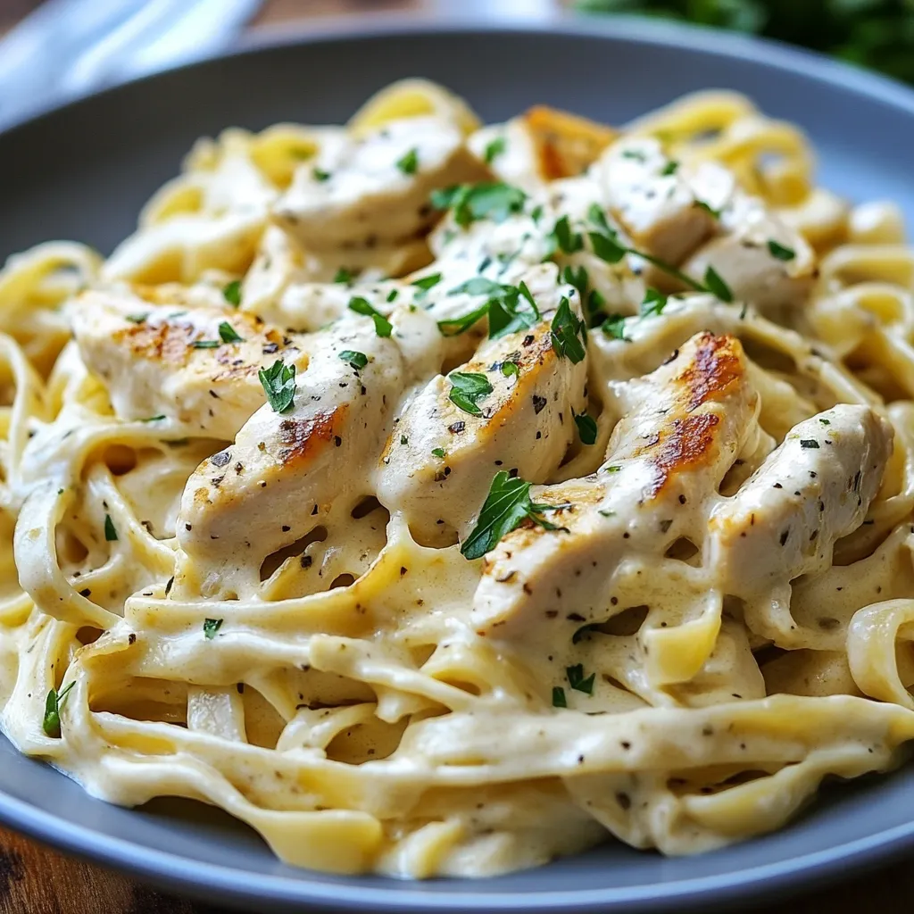 Skinny Low-Fat Chicken Fettuccine Alfredo