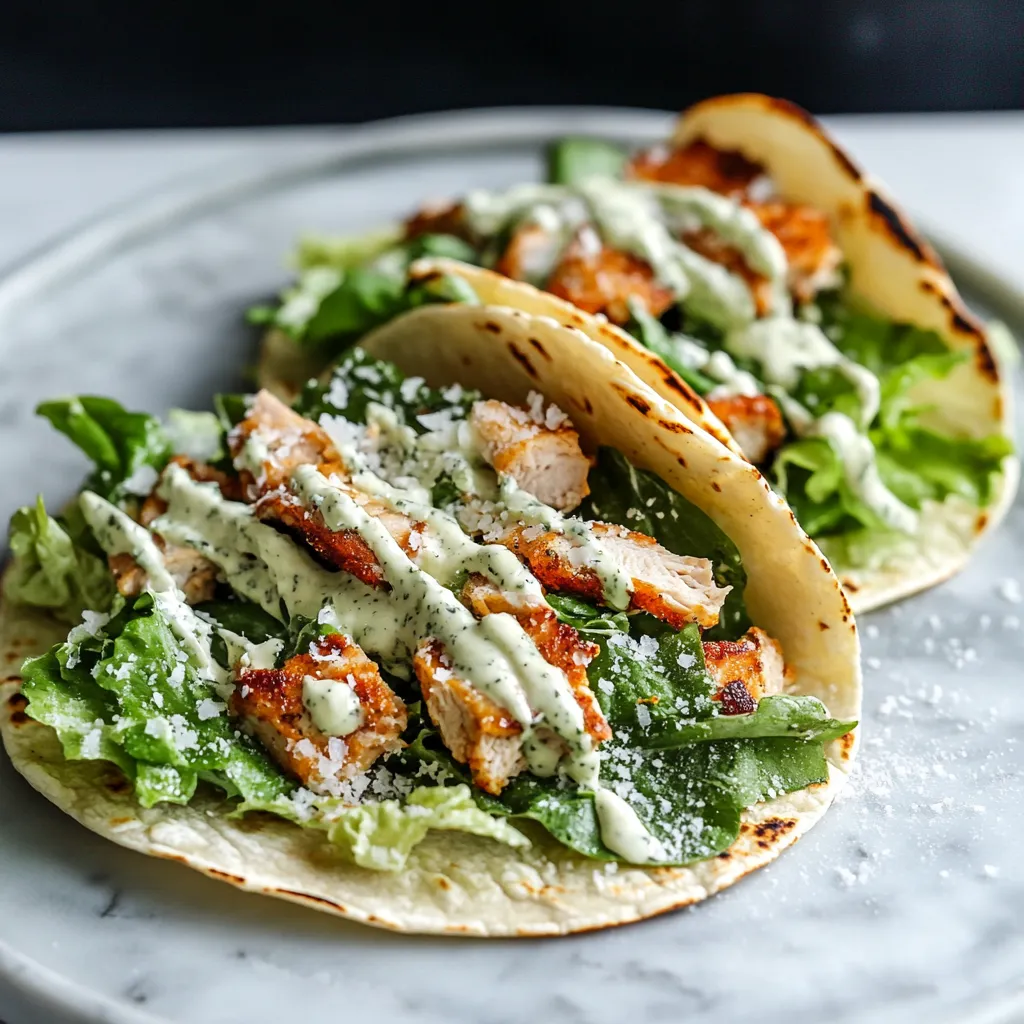 Smash Chicken Caesar Tacos