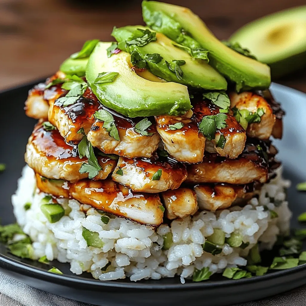 Honey Lime Chicken & Avocado Rice Stack